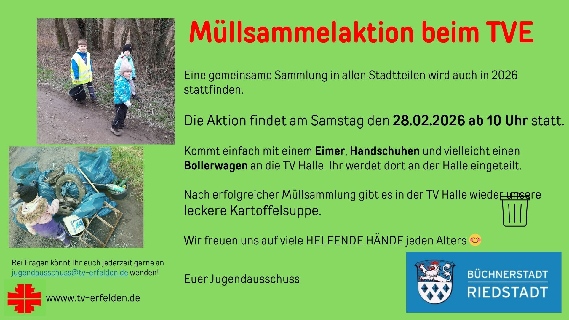 Müllsammeln des TVE 