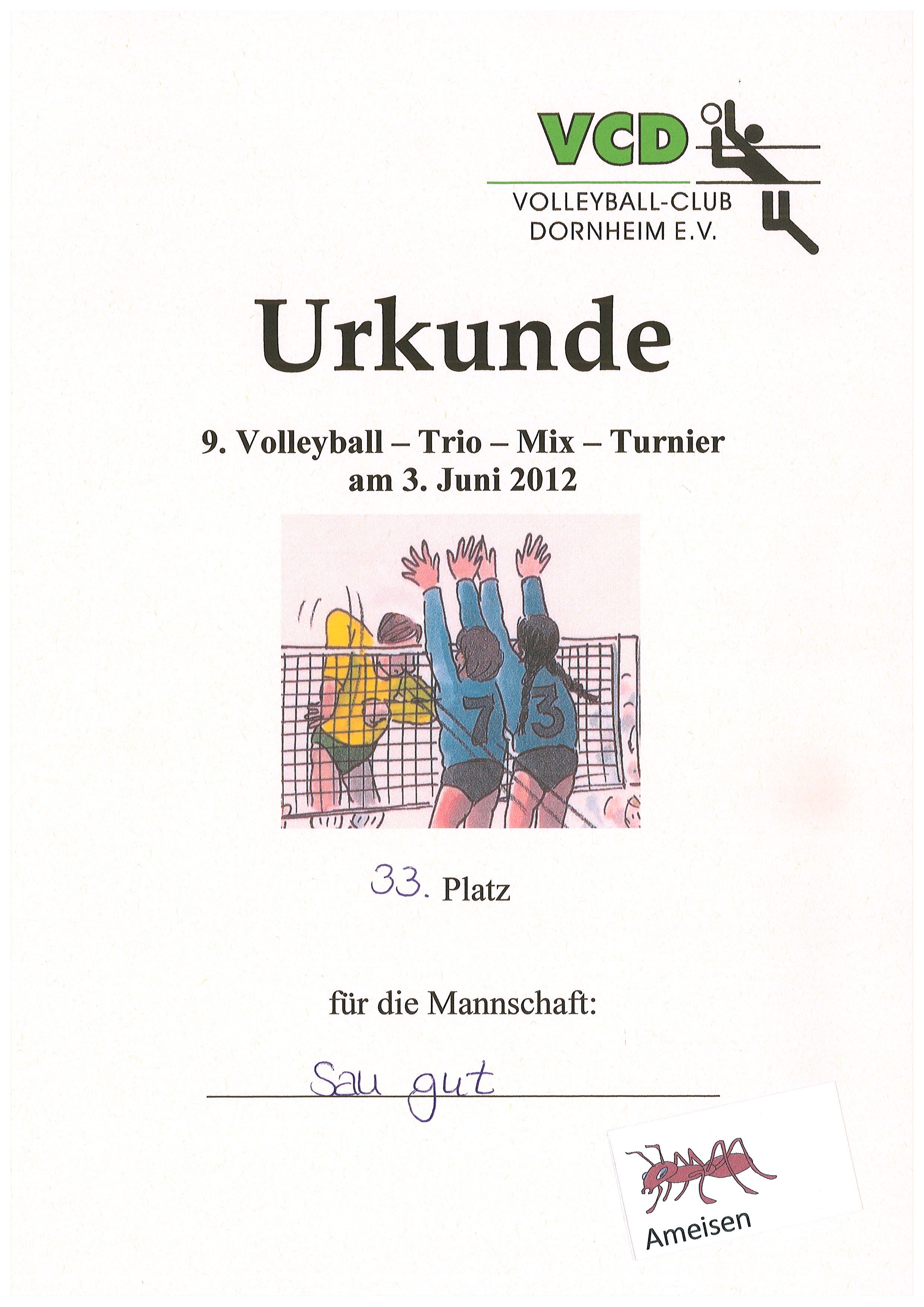 Nachlese Trio Mixed Hallenturnier