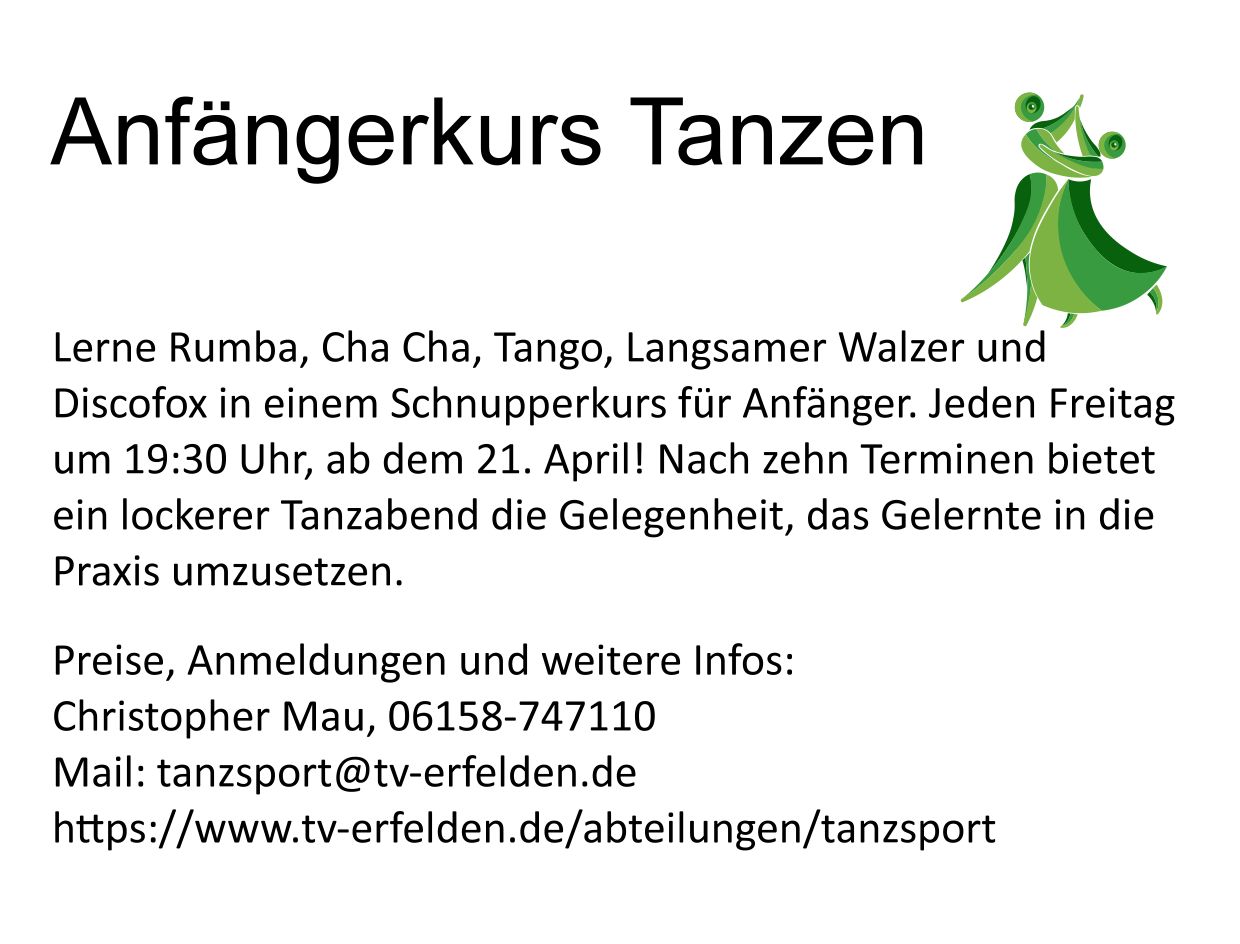 Anfängerkurs Tanzabteilung